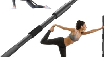 Yoga Stick 58 Inch Sturdy Alloy Steel – Adjustable Stick for Exercise, Stretching, Balance – Versatile Exercise Stick with Non-Slip Ends, Neck Cushion and Adjustable Grip Cushions Yoga Stick 58 Inch Sturdy Alloy Steel – Adjustable Stick for Exercise, Stretching, Balance – Versatile Exercise Stick with Non-Slip Ends, Neck Cushion and Adjustable Grip Cushions