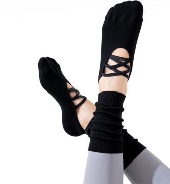 20LY Women’s Long Grip Socks for Yoga Pilates Barre Workout Non Slip Cross Back Strap Ankle Support 20LY Women’s Long Grip Socks for Yoga Pilates Barre Workout Non Slip Cross Back Strap Ankle Support