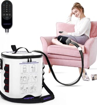 Cold Therapy Machine with Programmable Timer, Portable Ice Machine for Knee After Surgery, Knee Replacement Recovery System, Cryotherapy Pain Relief w/Compression Pad for,Shoulder, Hip and Ankle