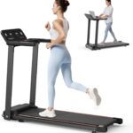 Foldable Treadmill with LCD Display – 2.5HP Quiet Motor Under Desk Electric Treadmill, 300 lbs Capacity, Shock Absorption for Home Office, US Plug