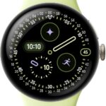 Google Pixel Watch 4 (41mm) – Android Smartwatch with Heart Rate and Sleep Tracking – 30-Hour Battery – Fitness Tracking – Google AI – Champagne Gold Aluminum Case – Lemongrass Active Band – LTE