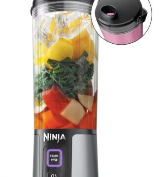 Ninja BC151BK Blast Portable Blender, Cordless, 18oz. Vessel, Personal Blender-for Shakes & Smoothies, BPA Free, Leakproof-Lid & Sip Spout, USB-C Rechargeable, Dishwasher Safe Parts, Black