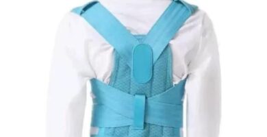 Posture Corrector for Kids and Teens, Scoliosis Back Brace Upper Back Stretcher, Adjustable Support Back Straightener for Improving Bad Posture and Preventing Slouching (Blue, Large)