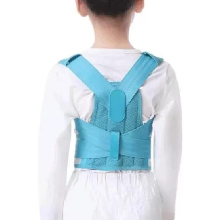 Posture Corrector for Kids and Teens, Scoliosis Back Brace Upper Back Stretcher, Adjustable Support Back Straightener for Improving Bad Posture and Preventing Slouching (Blue, Large)