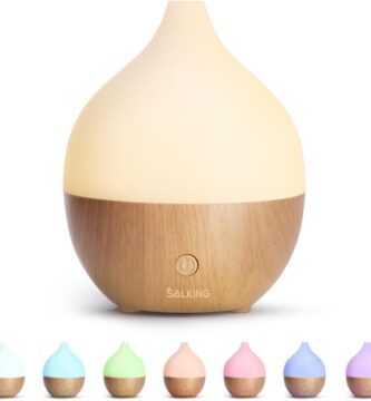 SALKING Essential Oil Diffuser, 100ml Small Aromatherapy Diffuser with Auto Shut-Off Function, Ultrasonic Diffusers for Essential Oils, Cool Mist Humidifier with Warm White Lights, for Office Home