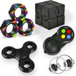 Valentines Day Gifts for Him 5PC Fidget Toys Adults Set Fidgets for Classroom Must Have Autism Sensory Pack Figette Cube ADHD Special Treasure Prize Tool Stress Relief Desk Cool Gadget for Kids Teen