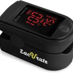 Zacurate Pro Series 500DL Fingertip Pulse Oximeter Blood Oxygen Saturation Monitor with Silicone Cover, Batteries and Lanyard (Royal Black)