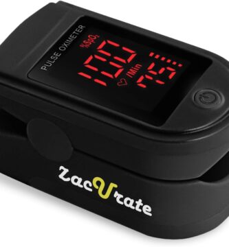Zacurate Pro Series 500DL Fingertip Pulse Oximeter Blood Oxygen Saturation Monitor with Silicone Cover, Batteries and Lanyard (Royal Black)