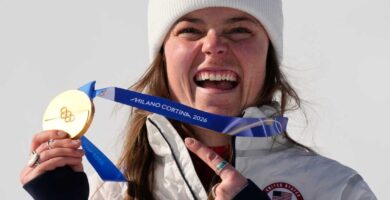 Breezy Johnson’s downhill gold is America’s first medal of 2026 Winter Olympics : NPR