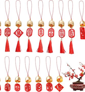 16 Pcs Chinese New Year Decorations 2026 Bell Hang Ornaments with Red Tassel Lunar New Year Decor for Gifts Spring Festival Home Kitchen Bonsai Tree Car Pendant Lucky Wealth Decor 16 Pcs Chinese New Year Decorations 2026 Bell Hang Ornaments with Red Tassel Lunar New Year Decor for Gifts Spring Festival Home Kitchen Bonsai Tree Car Pendant Lucky Wealth Decor