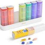 Weekly Pill Organizer 3X a Day, Detachable Pill Box 7 Day, Large 3 Times Daily Pill Case, Travel Pill Container Holder, Week Medication Dispenser Pillbox for Vitamin Supplement Medicine, White