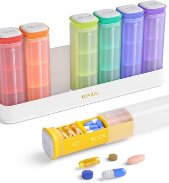 Weekly Pill Organizer 3X a Day, Detachable Pill Box 7 Day, Large 3 Times Daily Pill Case, Travel Pill Container Holder, Week Medication Dispenser Pillbox for Vitamin Supplement Medicine, White