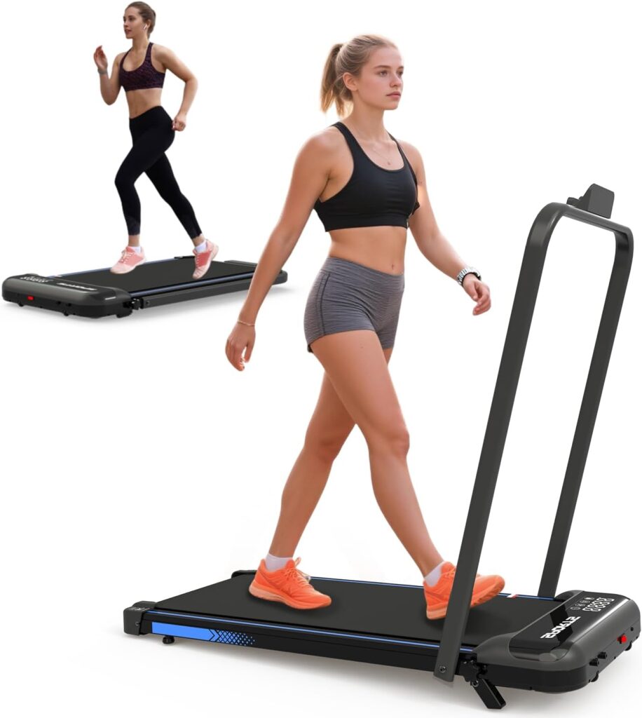 3 in 1 Under Desk Treadmill with Incline,Foldable Treadmills for Home, Walking Pad with Handle Bar for Walking and Jogging, with Remote Control & LED Display