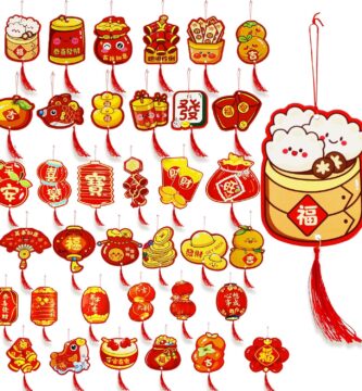 36Pcs Chinese New Year Decorations 2026 Lucky Hanging Ornaments Fu Knot Pendants Lunar New Year of The Horse Decoration for Home Office Tree Wall Party Spring Festival Chinese New Year Decor