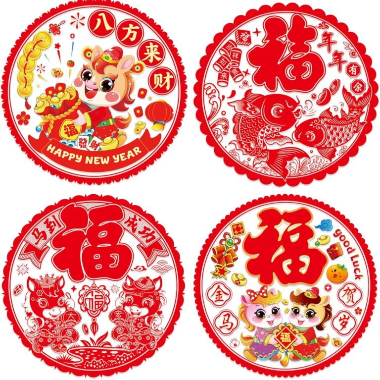 Chinese New Year Decorations 2026 20Pcs Year of The Snake Red Window Stickers Spring Festival Clings Decal Lunar NewYear Static Removable Fu Character Decoration Door Wall Grille Home Restaurant Store