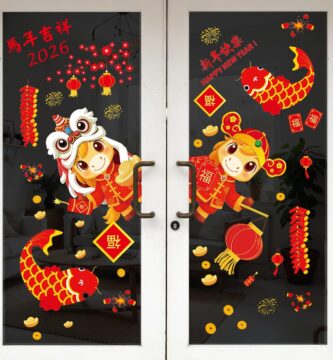 Glenmal 1 Sets Chinese Lunar New Year Window Clings Lunar New Year 2026 Horse Decorations Years of The Horse Window Stickers for Spring Festival Home Office Decorations