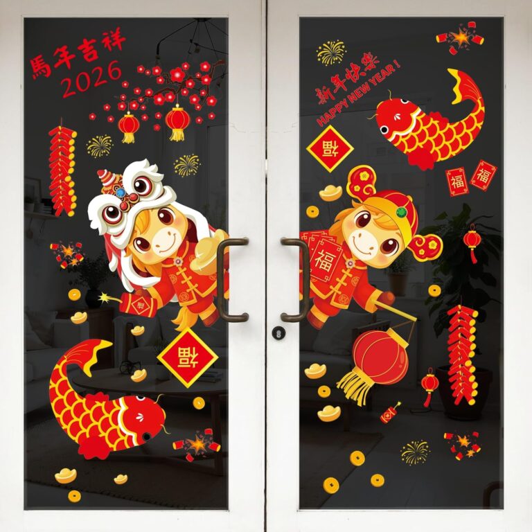 Glenmal 1 Sets Chinese Lunar New Year Window Clings Lunar New Year 2026 Horse Decorations Years of The Horse Window Stickers for Spring Festival Home Office Decorations