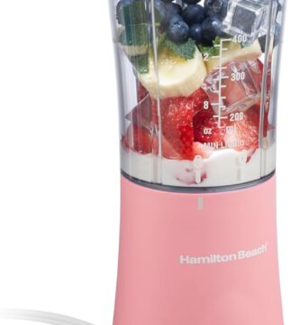 Hamilton Beach Portable Blender for Shakes and Smoothies, 14 Oz BPA Free Travel Cup & Lid, Durable Stainless Steel Blades, Personal Smoothie Blender, Coral (51171) Hamilton Beach Portable Blender for Shakes and Smoothies, 14 Oz BPA Free Travel Cup & Lid, Durable Stainless Steel Blades, Personal Smoothie Blender, Coral (51171)