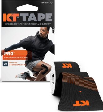 KT Tape, Pro Synthetic Kinesiology Athletic Tape, 20 Count, 10” Precut Strip