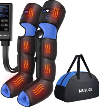 Leg Massager with Heat and Compression : Sequential Compression Boots with 6 Modes,9 Intensity and 3 Heat for Circulation and Pain Relief – Christmas Birthday for Mom, Dad, Athletes, Gym