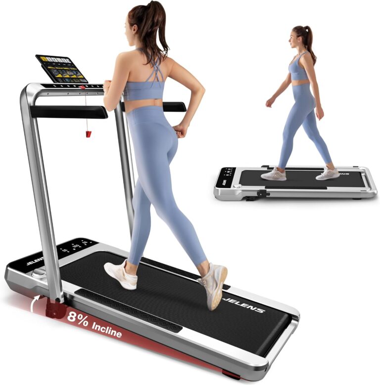 Treadmill for Home, Walking Pad Treadmill with Incline, 2-in-1 Portable Walking Pad with Handle Bar, 330LBS Weight Capacity 2.5HP Folding Treadmills with Gesture Sensing