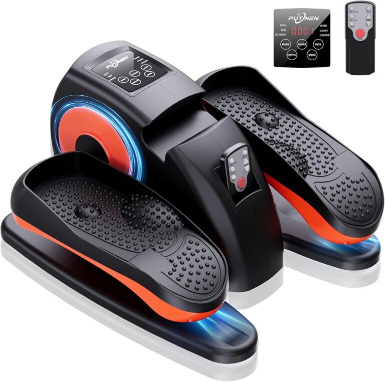 Under Desk Elliptical Machine, Electric Elliptical Leg Exerciser for Seniors with 12 Adjustable, Portable Quiet Elliptical Exercise Machine, Seated Pedal Exerciser with Remote Control