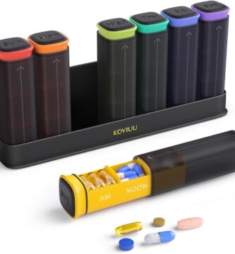 Weekly Pill Organizer 3X a Day, Detachable Pill Box 7 Day, Large 3 Times Daily Pill Case, Travel Pill Container Holder, Week Medication Dispenser Pillbox for Vitamin Supplement Medicine, Black Weekly Pill Organizer 3X a Day, Detachable Pill Box 7 Day, Large 3 Times Daily Pill Case, Travel Pill Container Holder, Week Medication Dispenser Pillbox for Vitamin Supplement Medicine, Black