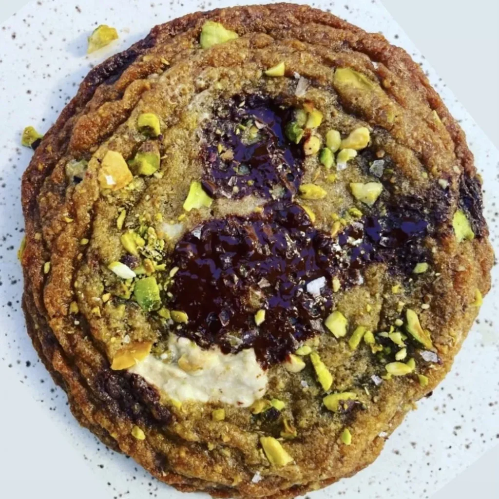 Brown Butter Pistachio Chocolate Chunk Cookies