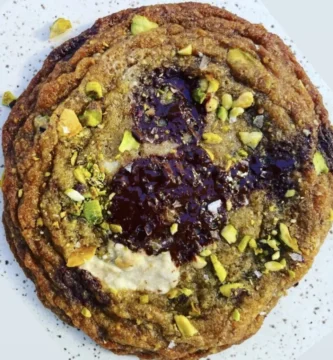 Brown Butter Pistachio Chocolate Chunk Cookies