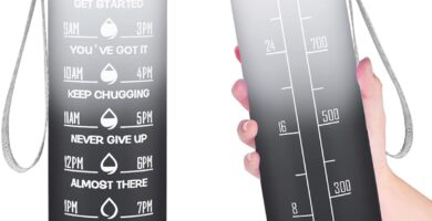 Enerbone Water Bottle, Leakproof BPA & Toxic Free, Motivational Water Bottle with Times to Drink and Straw, Fitness Sports Water Bottle with Strap for Office, Gym, Outdoor Sports