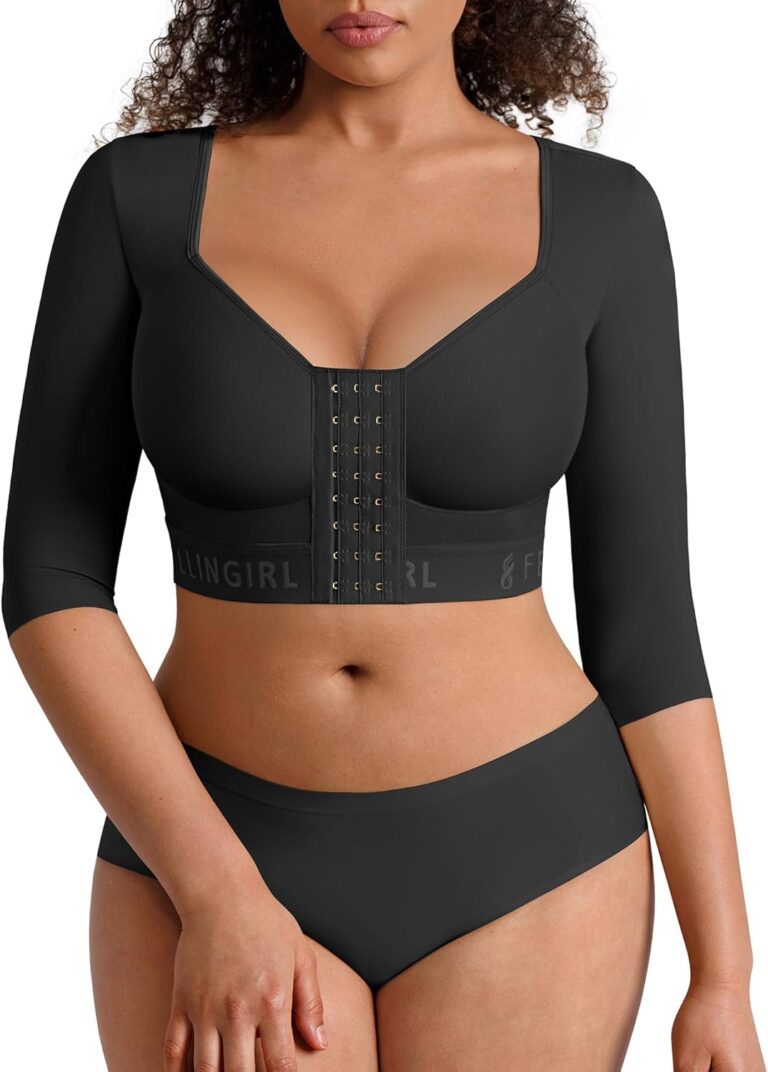 FeelinGirl Arm Compression Sleeve Women Upper Arm Shaper Post Surgery Front Closure Shapewear Bra