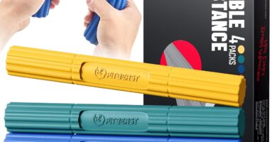 FitBeast Flex Therapy Bar, Tennis Elbow Therapy Bar – Ideal for Relieve Tendonitis Pain & Improve Grip Strength, Fitness Resistance Bar for Golfers Elbow & Tendinitis, Twist Bar for Physical Therapy