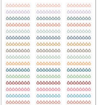 Hydrate Daily Water Tracker Stickers for 7×9 Planner Stickers, Functional Stickers, Daily Hydration, Plush Planning Colors