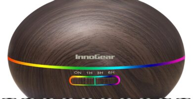 InnoGear Aromatherapy Diffuser & 10 Essential Oils Set, 400ml Diffuser Ultrasonic Diffuser Cool Mist Humidifier with 4 Timers 7 Colors Light Waterless Auto Off for Valentine’s Gift, Dark Wood Grain InnoGear Aromatherapy Diffuser & 10 Essential Oils Set, 400ml Diffuser Ultrasonic Diffuser Cool Mist Humidifier with 4 Timers 7 Colors Light Waterless Auto Off for Valentine’s Gift, Dark Wood Grain