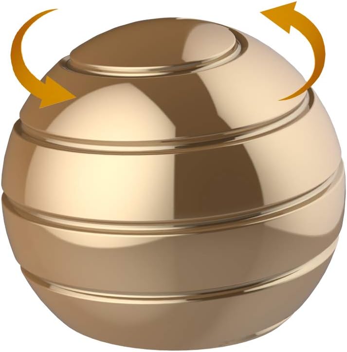 Kinetic Spinner Desk Toy, 1.54” Stress Relief Desk Toys Ball, Anti Anxiety Desk Gadgets Sensory Toys for Adults Women Men, Birthday Christmas Day Gift (39MM, Gold)