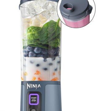 Ninja BC151NV Blast Portable Blender, Cordless, 18oz. Vessel, Personal Blender-for Shakes & Smoothies, BPA Free, Leakproof-Lid & Sip Spout, USB-C Rechargeable, Dishwasher Safe Parts, Denim Blue