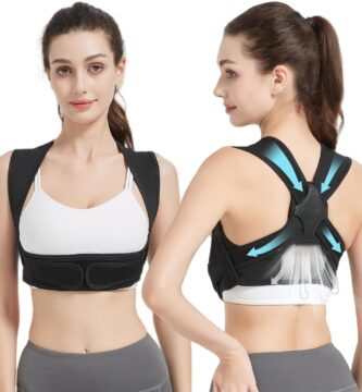 Posture Corrector for Women, 3rd Gen. Adjustable Back Support with Shoulder Brace, Back Straightener and Pain Relief for Men, Black (Large/XLarge)