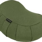 Retrospec Sedona Zafu Meditation Cushion with Buckwheat Hull Fill – Adjustable Yoga & Pilates Equipment Support – 17in Crescent Cotton Cover