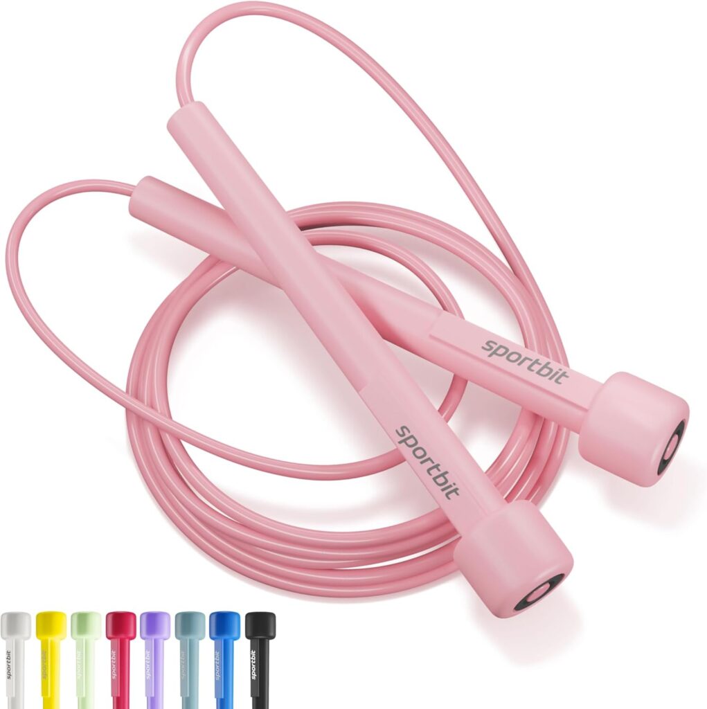 SPORTBIT Adjustable Jump Rope for Fitness and Exercise – Skipping Rope for Cardio, Boxing, and Weight Loss – Speed Rope perfect for Men & Women