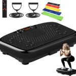 SoftGym Vibration Plate Exercise Machine for Lymphatic Drainage,Power Vibrate Stand Shake Board 450 Lbs Capacity Whole Body Workout Waver with Fitness Resistance Bands Weight Loss Gifts for Women Men