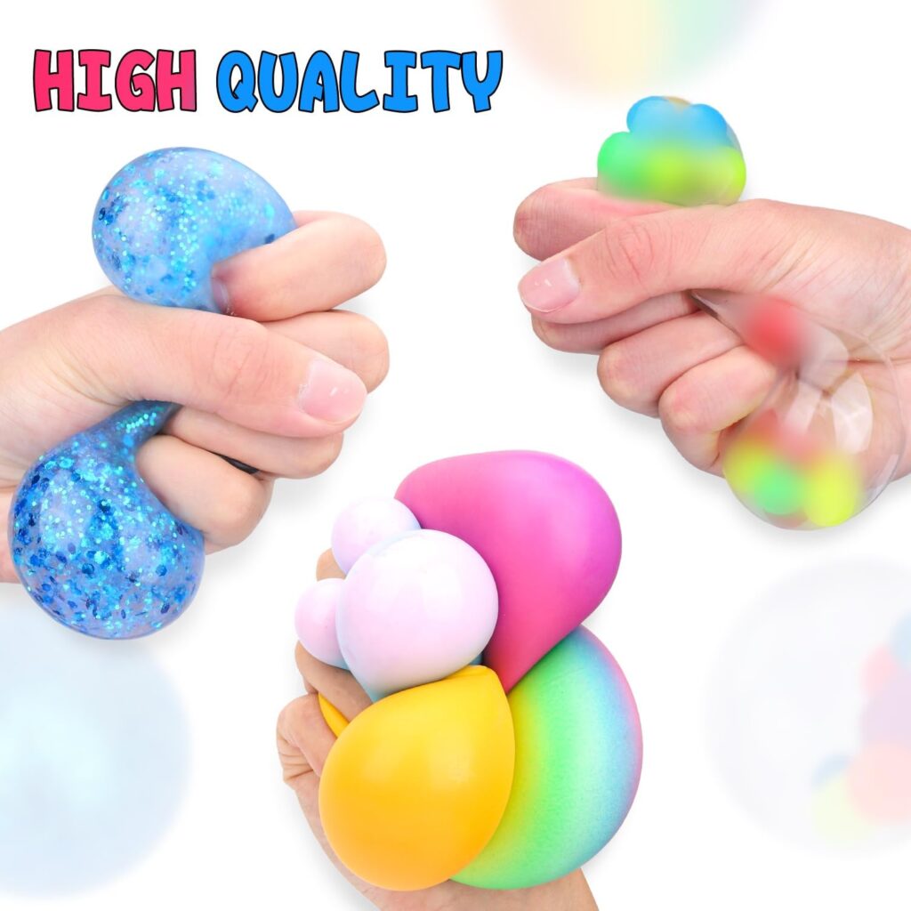 Stress Balls Set, Squishy Stress Ball, 4 Pack Squeeze Ball for Adults, Squeeze Ball for Adults Stress Relieve, Stress Relieve, Increase Entertainment