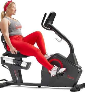Sunny Health & Fitness Programmable Electro-Magnetic Resistance Recumbent Exercise Bike with 16 Levels of Resistance, 300 lbs Weight Capacity, and Bluetooth Connectivity with Exclusive SunnyFit™ App – SF-RB4850SMART Sunny Health & Fitness Programmable Electro-Magnetic Resistance Recumbent Exercise Bike with 16 Levels of Resistance, 300 lbs Weight Capacity, and Bluetooth Connectivity with Exclusive SunnyFit™ App – SF-RB4850SMART
