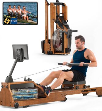 Water Rowing Machine for Home Use, WENOKER Wooden Foldable Rower Machine with Dedicated Monitor & Bluetooth APP, Large Water Tank & Comfortable Seat for Immersive Water Rower, 350LBS Weight Capacity Water Rowing Machine for Home Use, WENOKER Wooden Foldable Rower Machine with Dedicated Monitor & Bluetooth APP, Large Water Tank & Comfortable Seat for Immersive Water Rower, 350LBS Weight Capacity