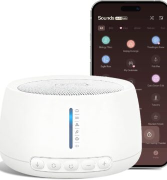 White Noise Machine,Sound Machine for Sleeping,Sleep Aid for Adults Baby,18 Non-Looping Sounds,ZenNap App Included 500+ Hi-Fi Audios,8-Sounds Mixing,Office,Travel,Home