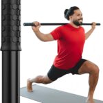 Yoga Stick – 5ft Bamboo Stretching Stick for Mobility with 20+ Video Tutorials – Posture Corrector, Stiffness Relief – Dowel Rod for Physical Therapy, Exercise Stick for Stretching with Non-Slip Grips