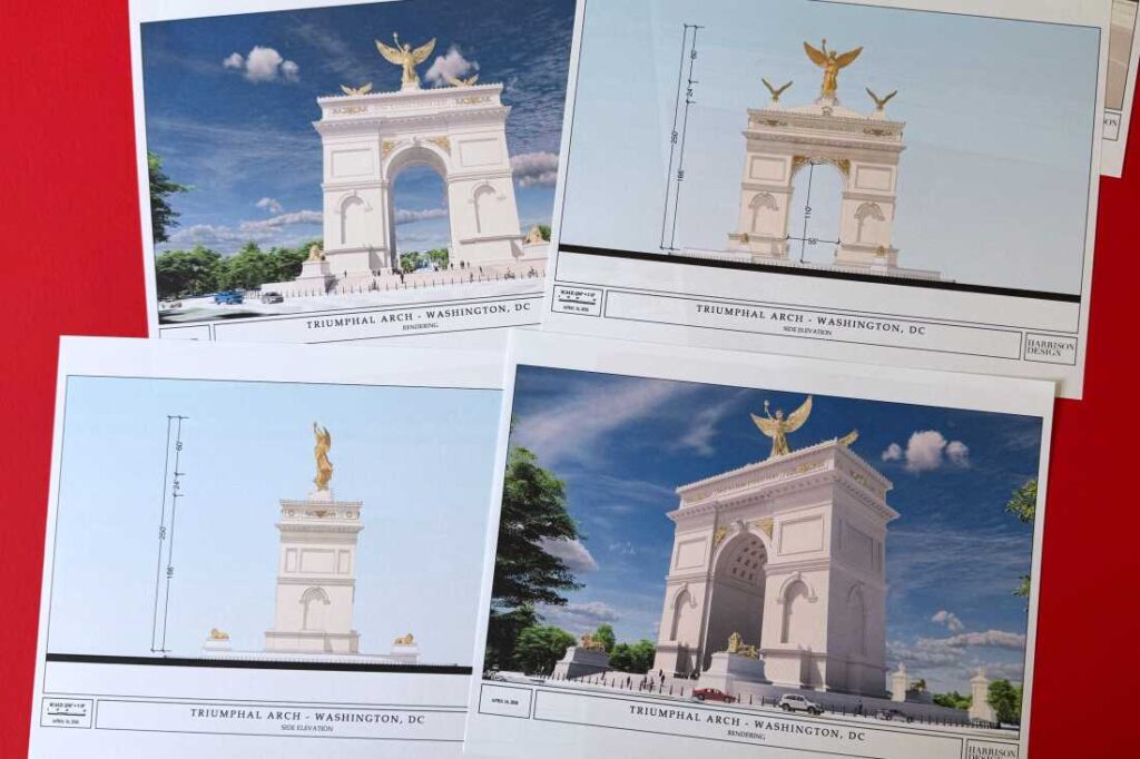 Triumphal arch design plans unveiled by Trump : NPR