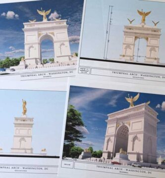 Triumphal arch design plans unveiled by Trump : NPR