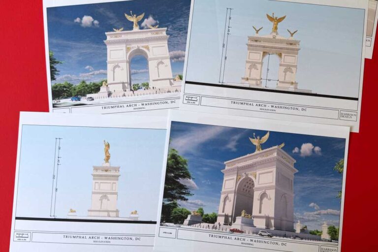 Triumphal arch design plans unveiled by Trump : NPR