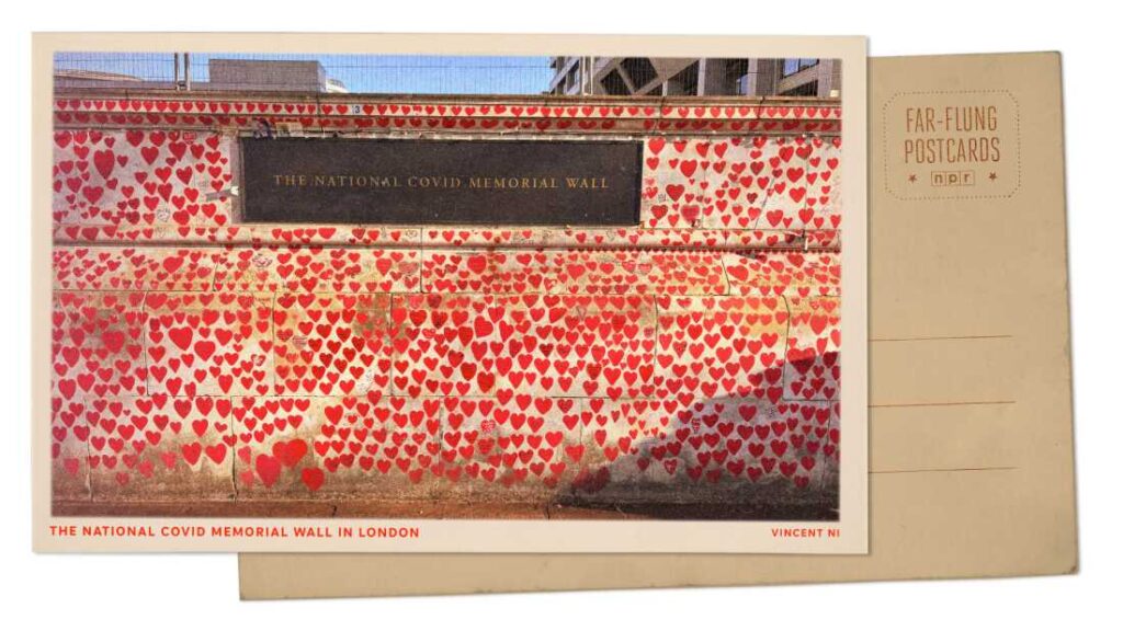 London COVID memorial wall holds vigil opposite Parliament : NPR London COVID memorial wall holds vigil opposite Parliament : NPR