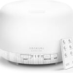 ASAKUKI Essential Oil Diffuser for Home, 500ML Aromatherapy Diffuser Humidifier with Remote Control, 7 Color LED Lights, Quiet Cool Mist Diffuser for Bedroom, Living Room, Office (White)